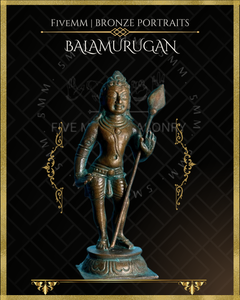 Bala Murugan Panchaloha Bronze Icon - 2.5" - Antique finish