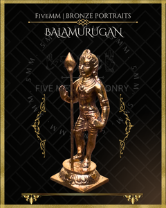 Bala Murugan Panchaloha Bronze Icon - 2.5" - Polished finish