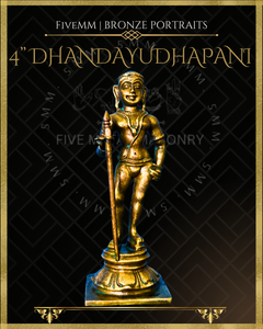 Dhandayudhapani Murugan Panchaloha Bronze Icon - 4"