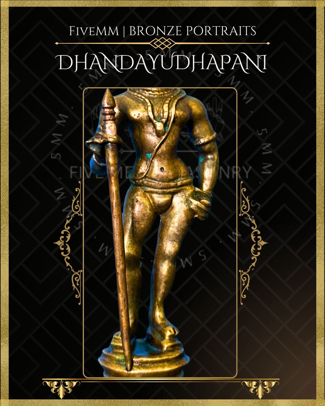 Dhandayudhapani Murugan Panchaloha Bronze Icon - 4"