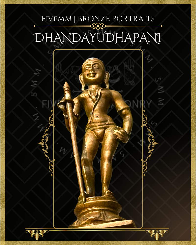 Dhandayudhapani Murugan Panchaloha Bronze Icon - 4"