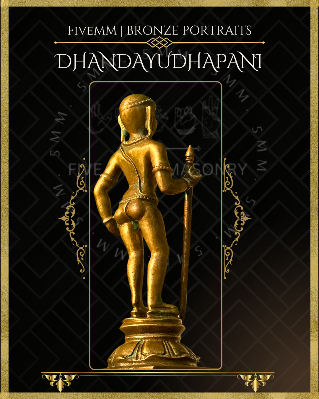 Dhandayudhapani Murugan Panchaloha Bronze Icon - 4"