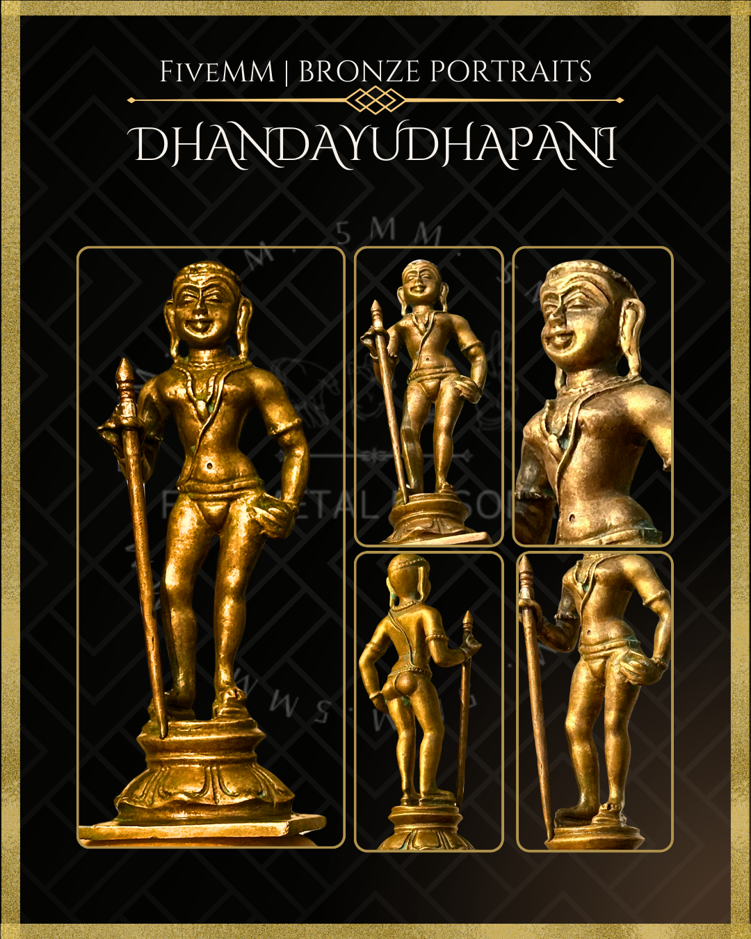 Dhandayudhapani Murugan Panchaloha Bronze Icon - 4"