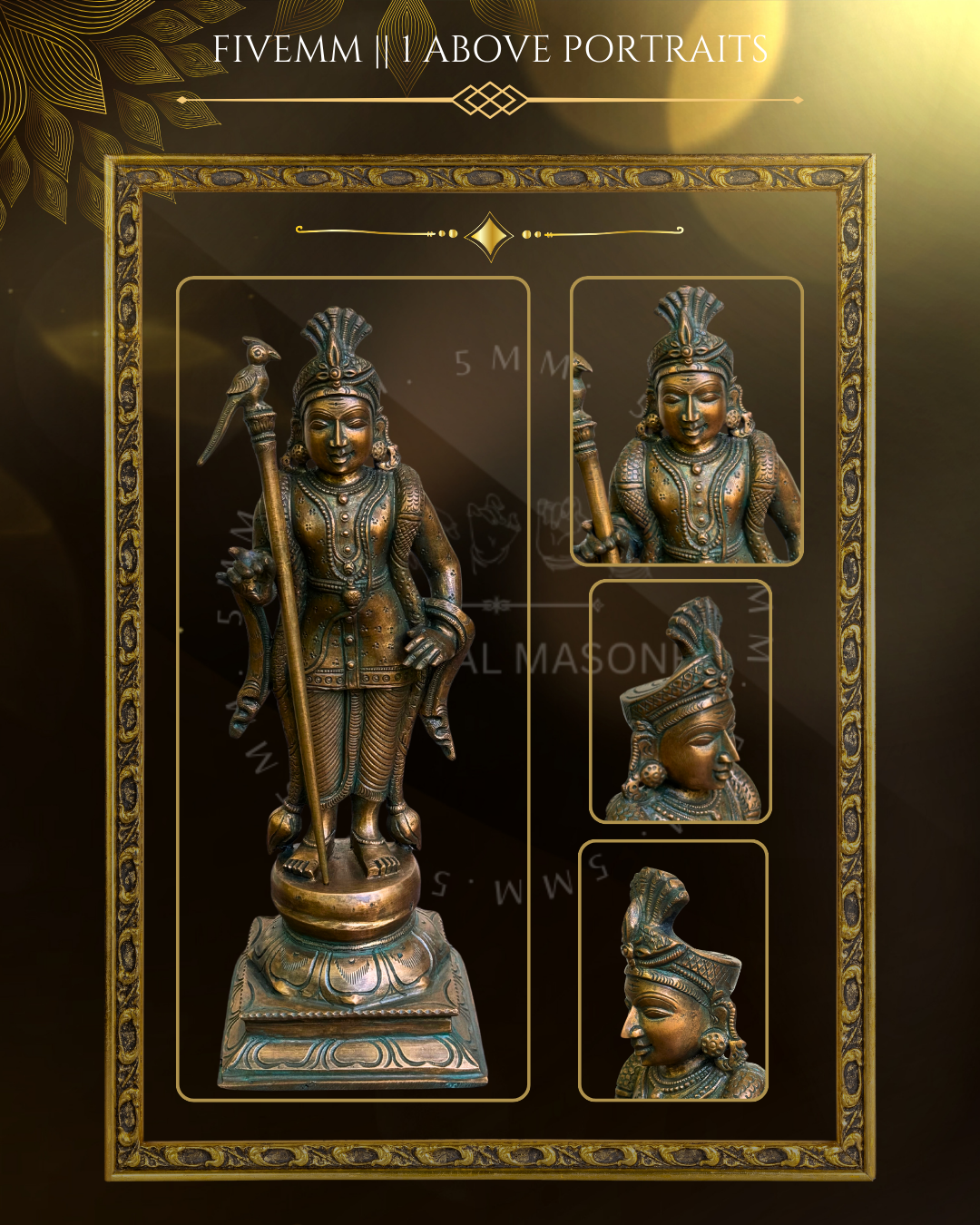 Raja Alangara Murugan Panchaloha Bronze Icon - 12"