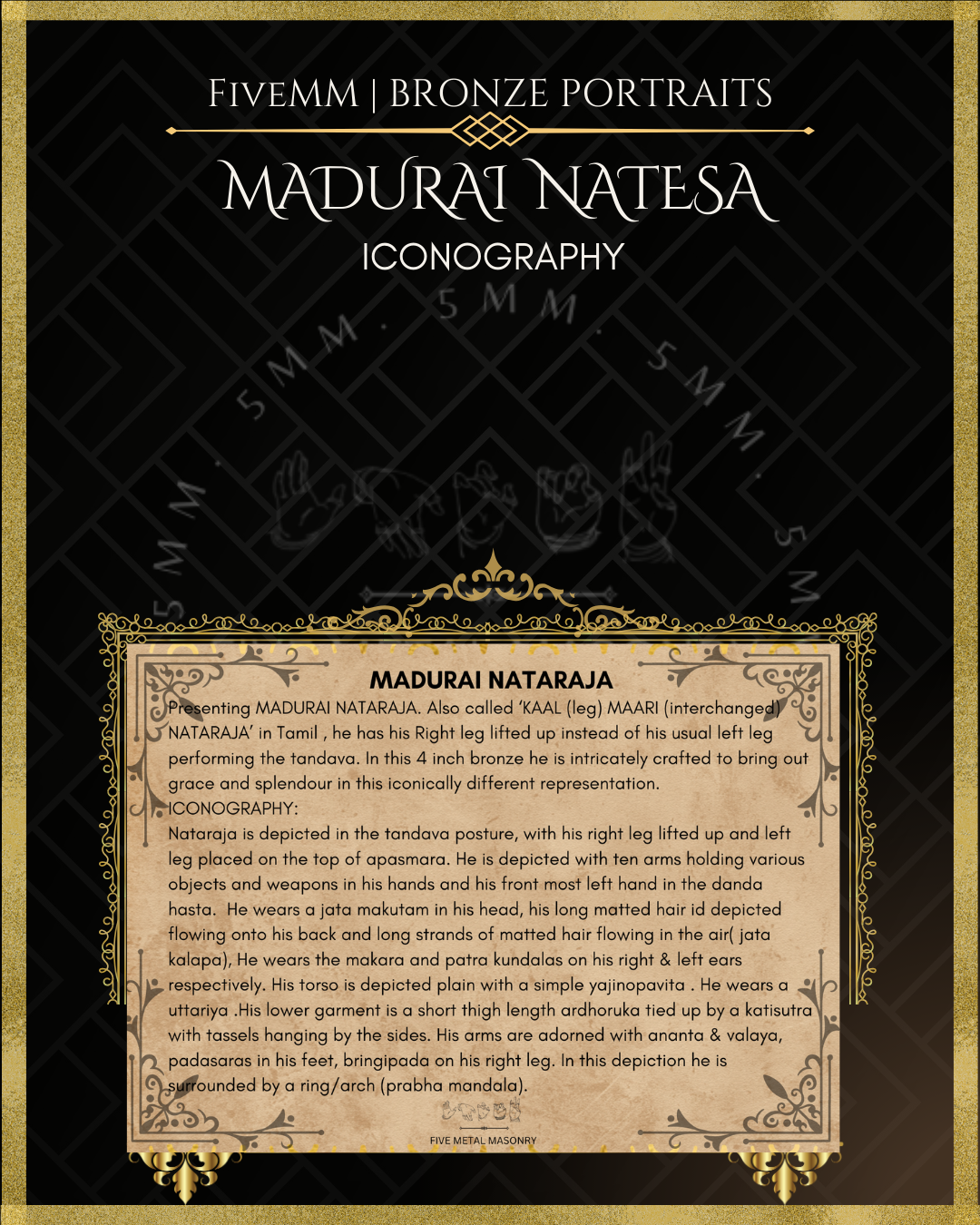 Madurai Nataraja Panchaloha Bronze Icon - 4"