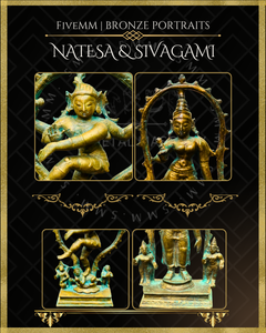 Thillai Nataraja With Sivagami Panchaloha Bronze Icon Set - 4.5"