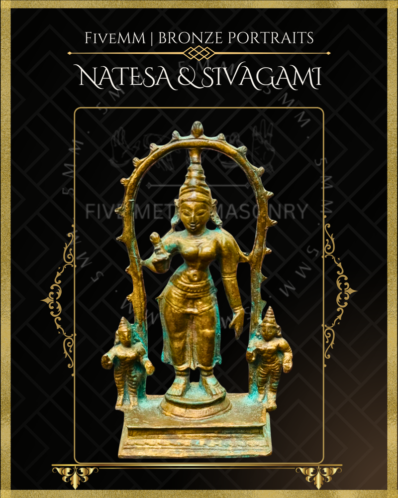 Thillai Nataraja With Sivagami Panchaloha Bronze Icon Set - 4.5"
