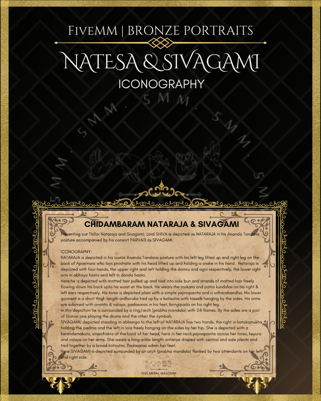 Thillai Nataraja With Sivagami Panchaloha Bronze Icon Set - 4.5"