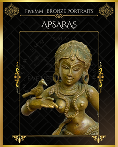 Pair of Apsara Panchaloha Bronze Icon - 6"