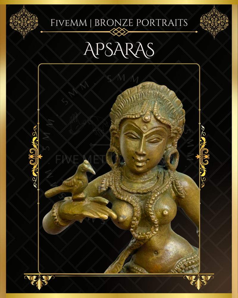 Pair of Apsara Panchaloha Bronze Icon - 6"