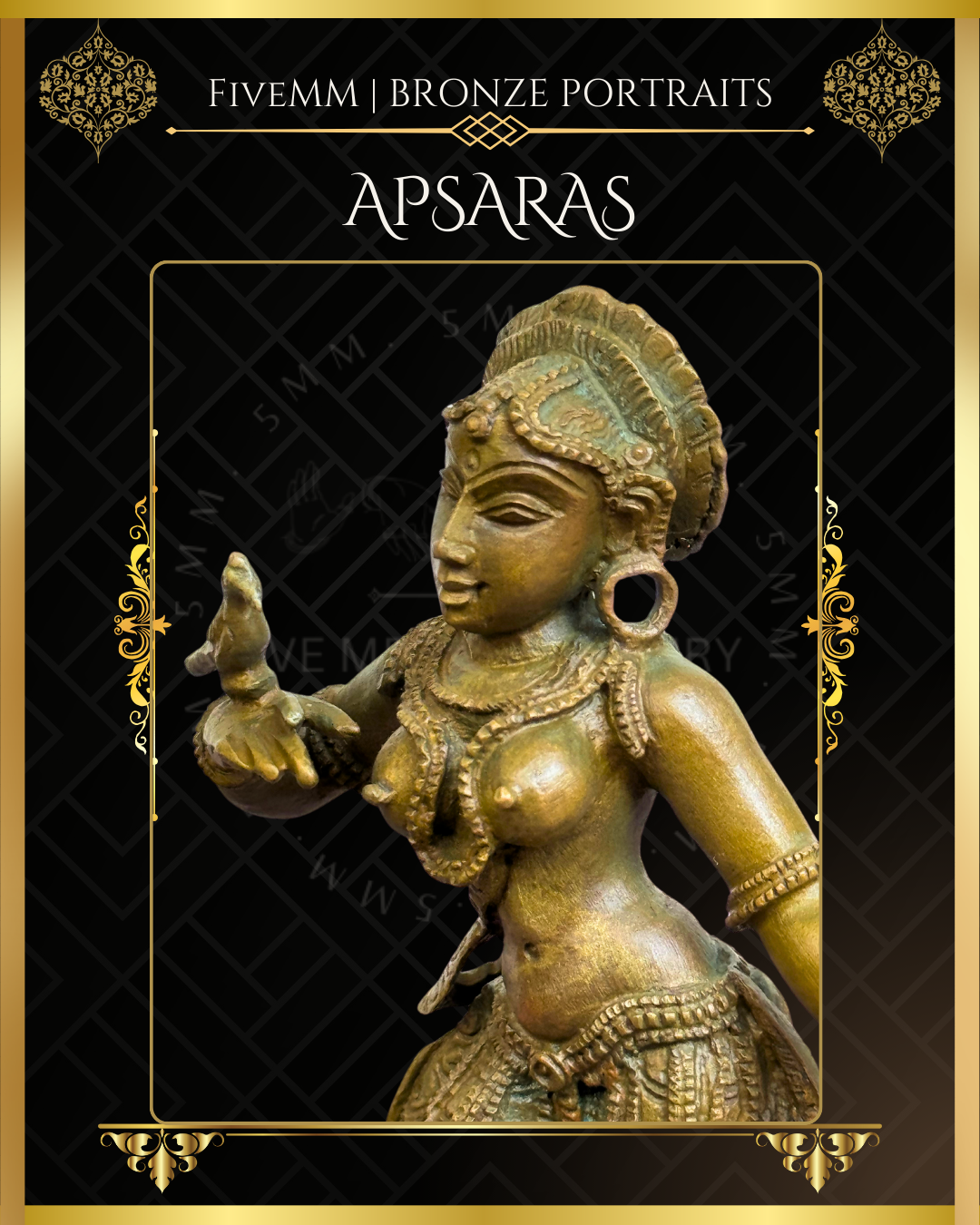 Pair of Apsara Panchaloha Bronze Icon - 6"