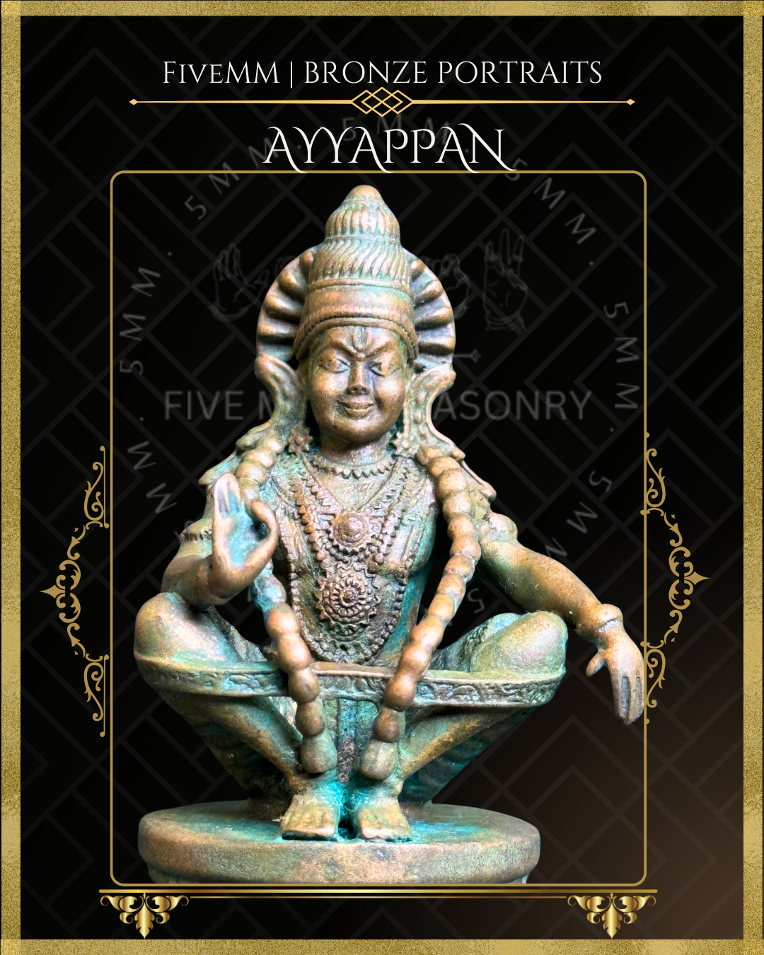 Ayyappan Panchaloha Bronze Icon - 2.5"
