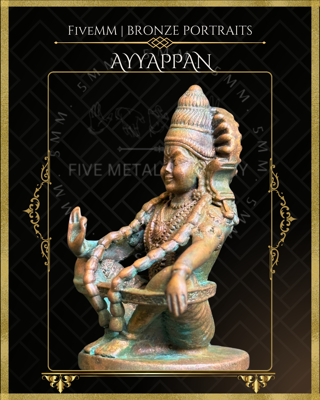 Ayyappan Panchaloha Bronze Icon - 2.5"