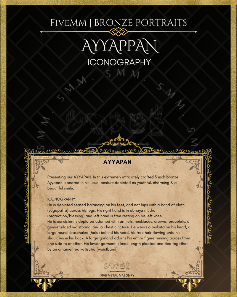 Ayyappan Panchaloha Bronze Icon - 2.5"