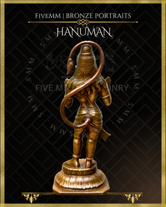 Abhaya Hanuman Panchaloha Bronze Icon - 6" - Antique finish
