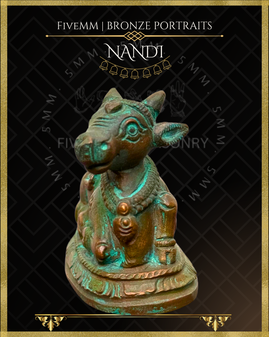Nandi Panchaloha Bronze Icon - 2"