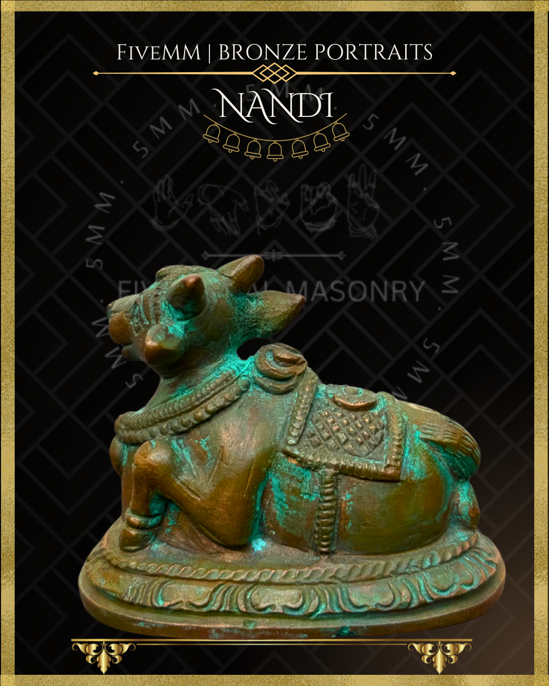 Nandi Panchaloha Bronze Icon - 2"
