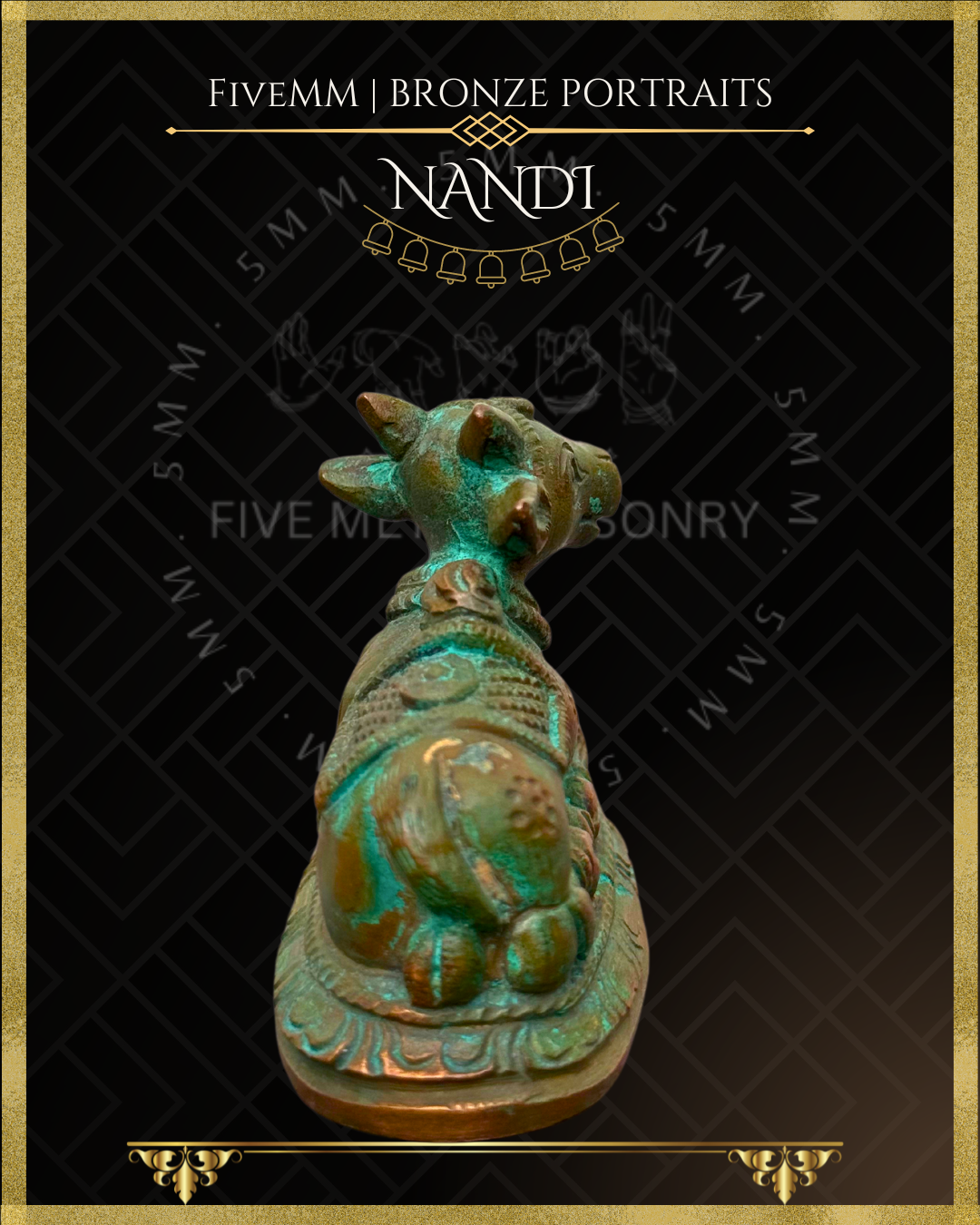 Nandi Panchaloha Bronze Icon - 2"