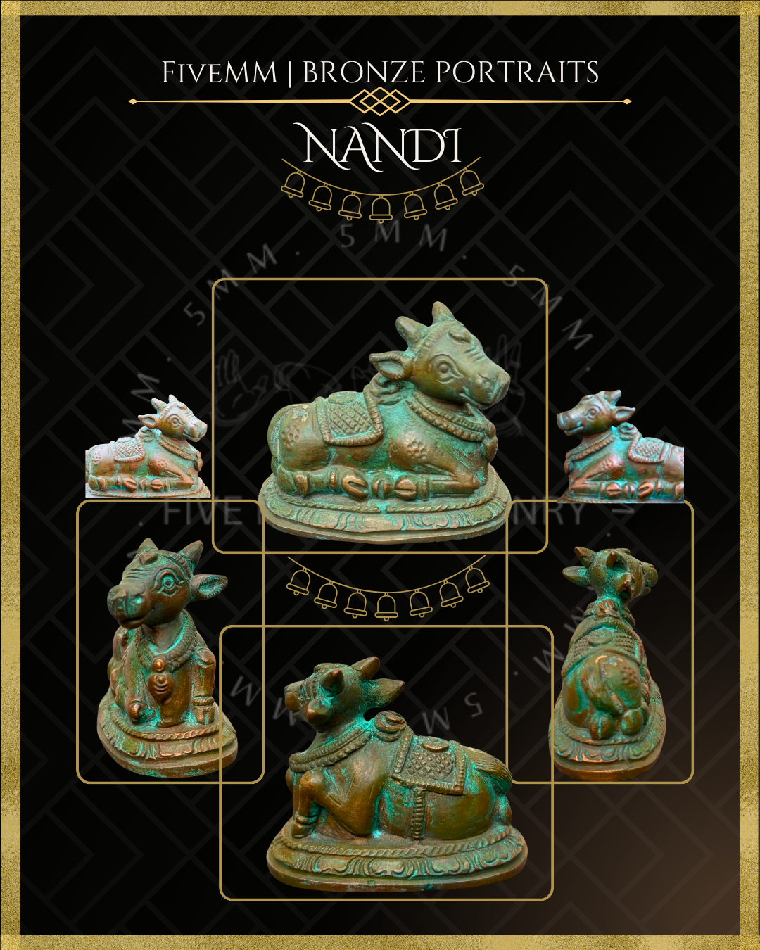 Nandi Panchaloha Bronze Icon - 2"