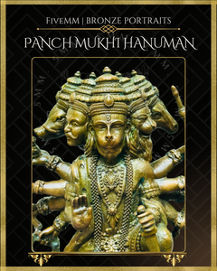 Pancha Mukhi Hanuman Panchaloha Bronze Icon - 5.5"
