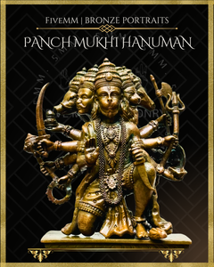 Pancha Mukhi Hanuman Panchaloha Bronze Icon - 5.5"