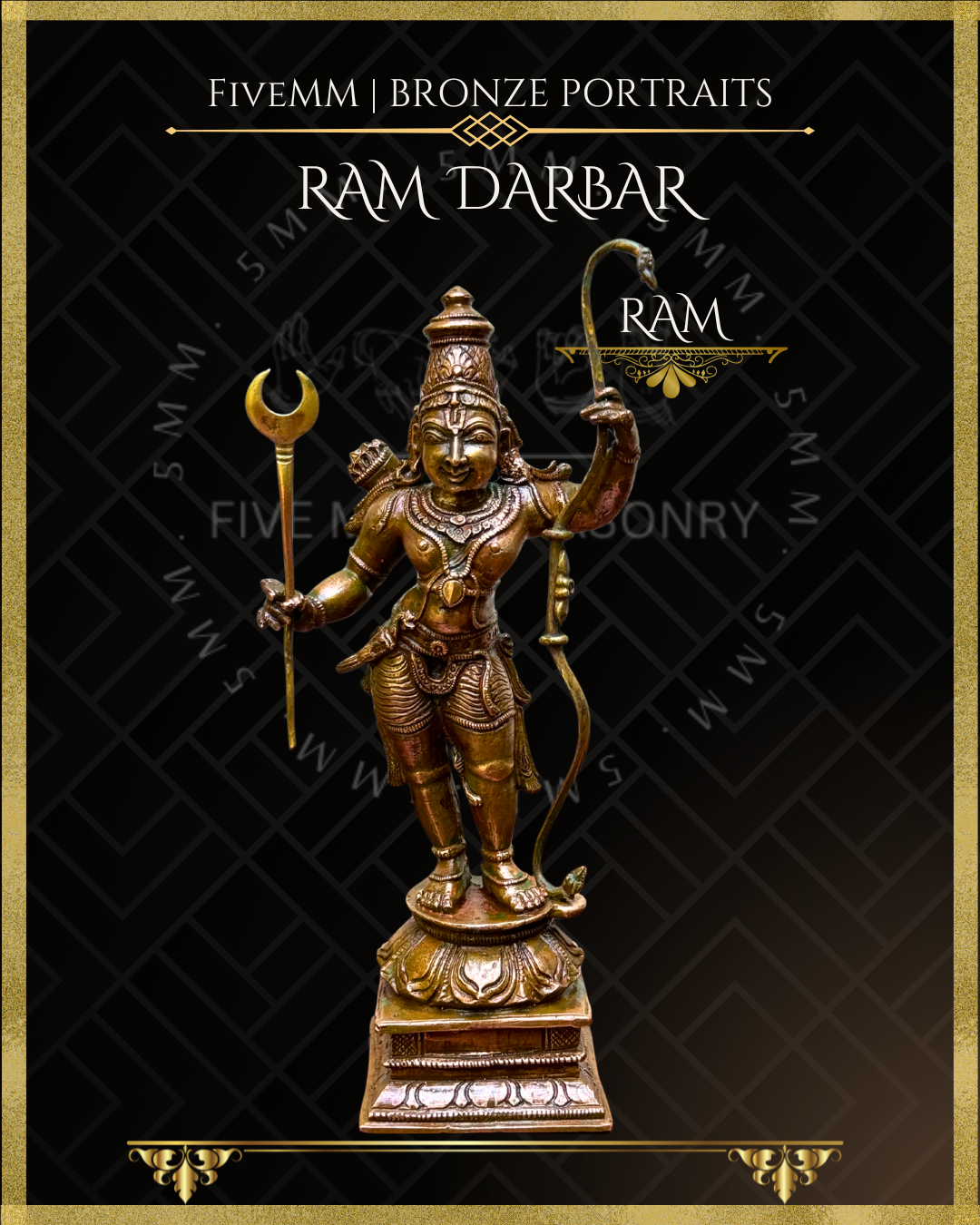 Ram Darbar Panchaloha Bronze Icon Set - 6"