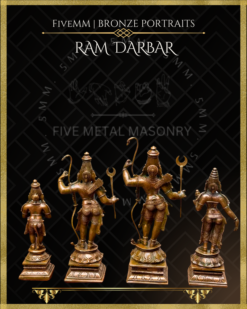 Ram Darbar Panchaloha Bronze Icon Set - 6"