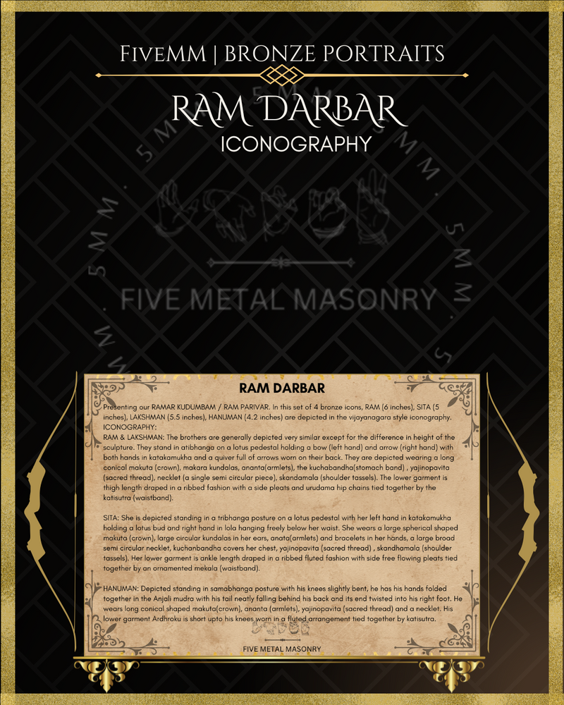 Ram Darbar Panchaloha Bronze Icon Set - 6"