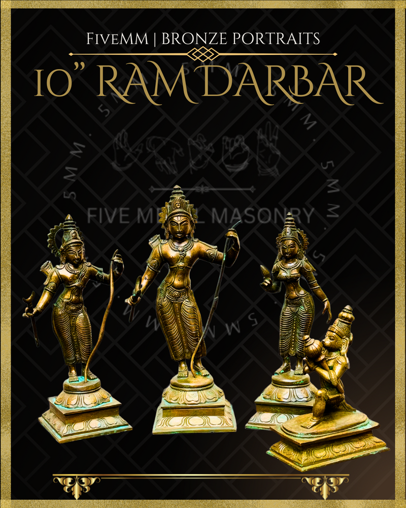 Ram Darbar Panchaloha Bronze Icon Set - 10"
