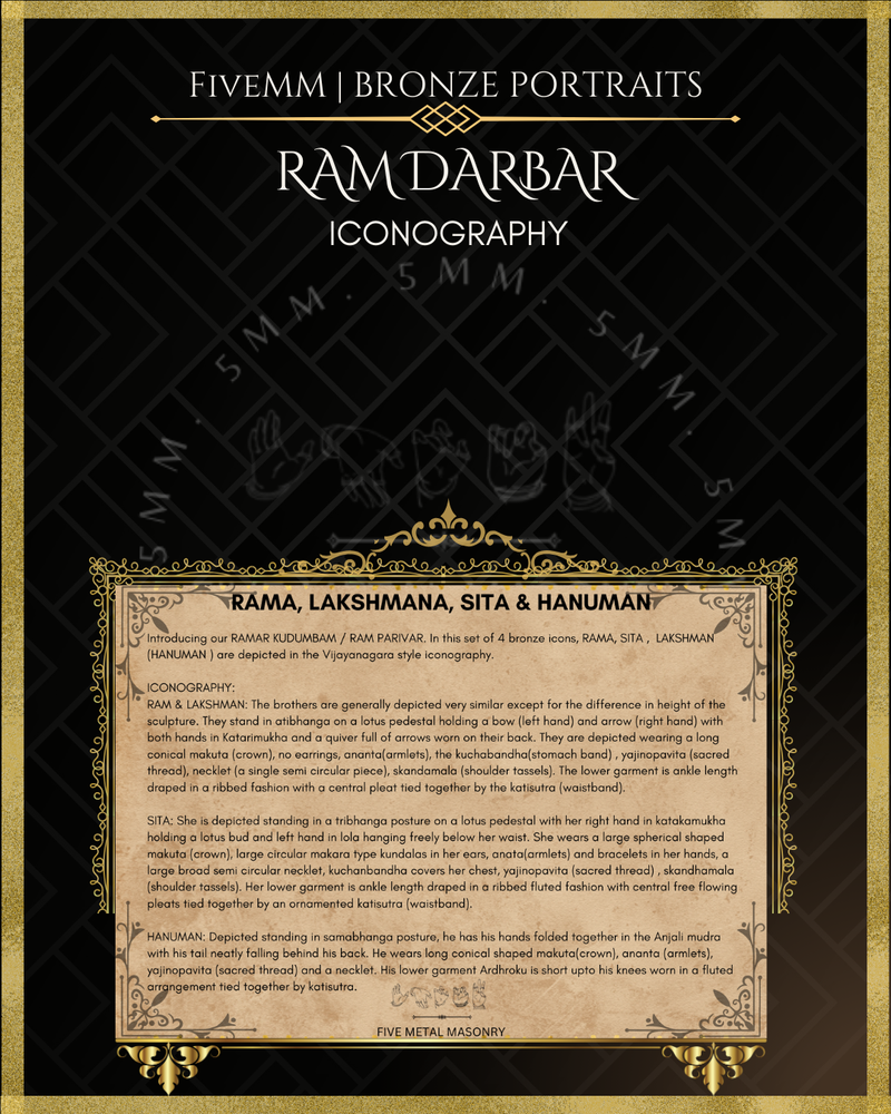 Ram Darbar Panchaloha Bronze Icon Set - 10"