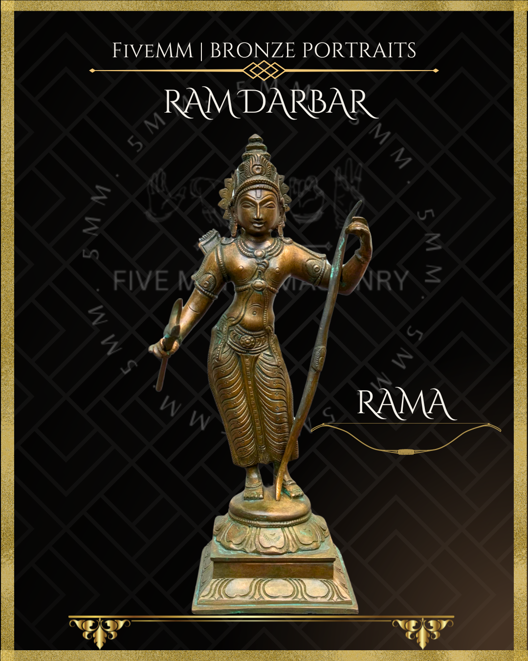 Ram Darbar Panchaloha Bronze Icon Set - 10"