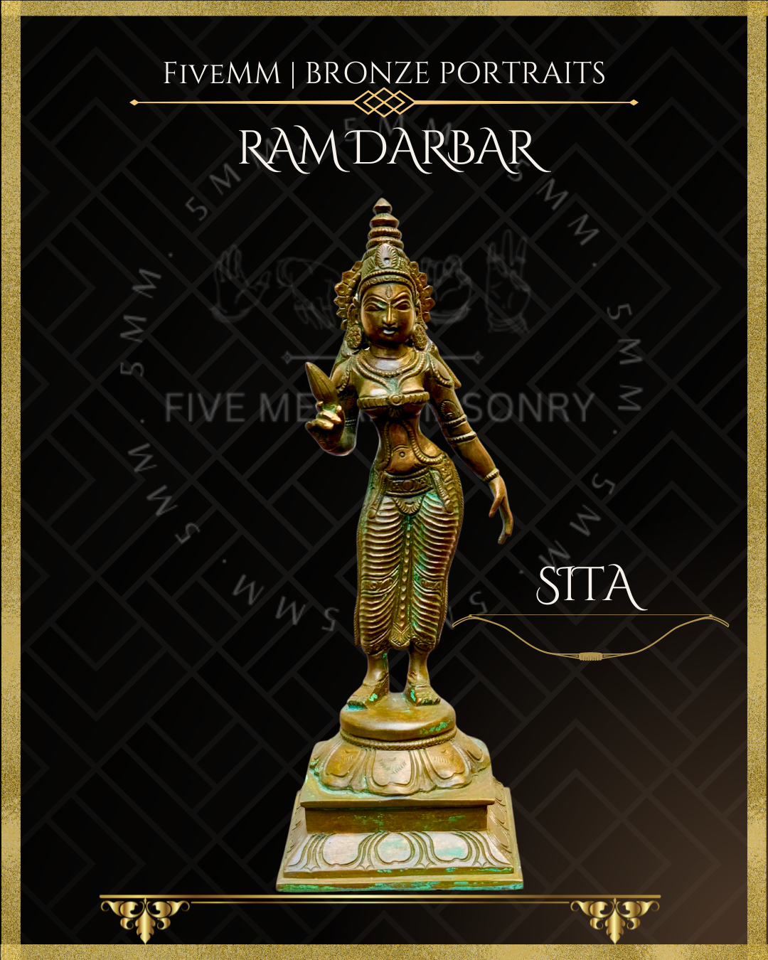 Ram Darbar Panchaloha Bronze Icon Set - 10"