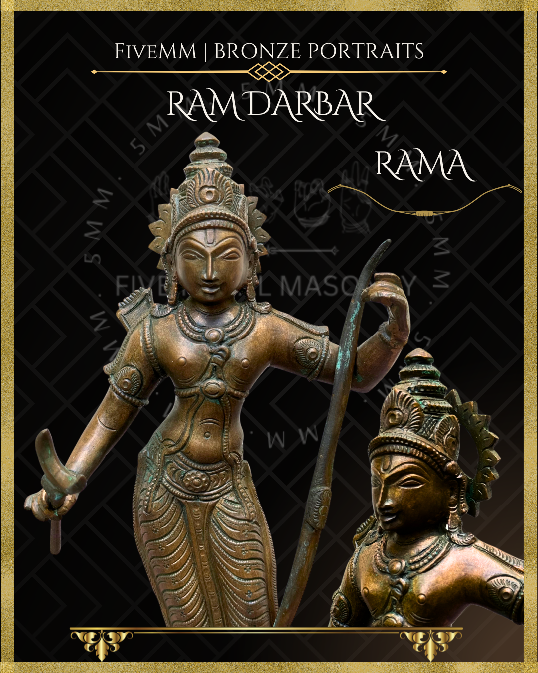 Ram Darbar Panchaloha Bronze Icon Set - 10"