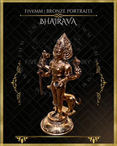 Bhairava Panchaloha Bronze Icon - 5.5" - Polished finish