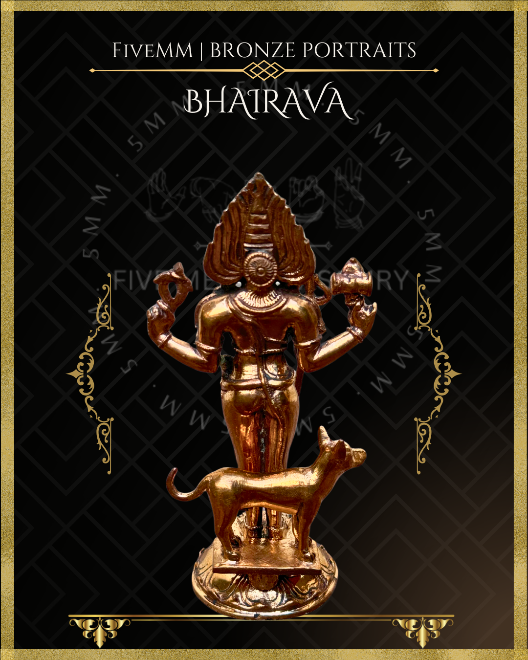 Bhairava Panchaloha Bronze Icon - 5.5" - Polished finish