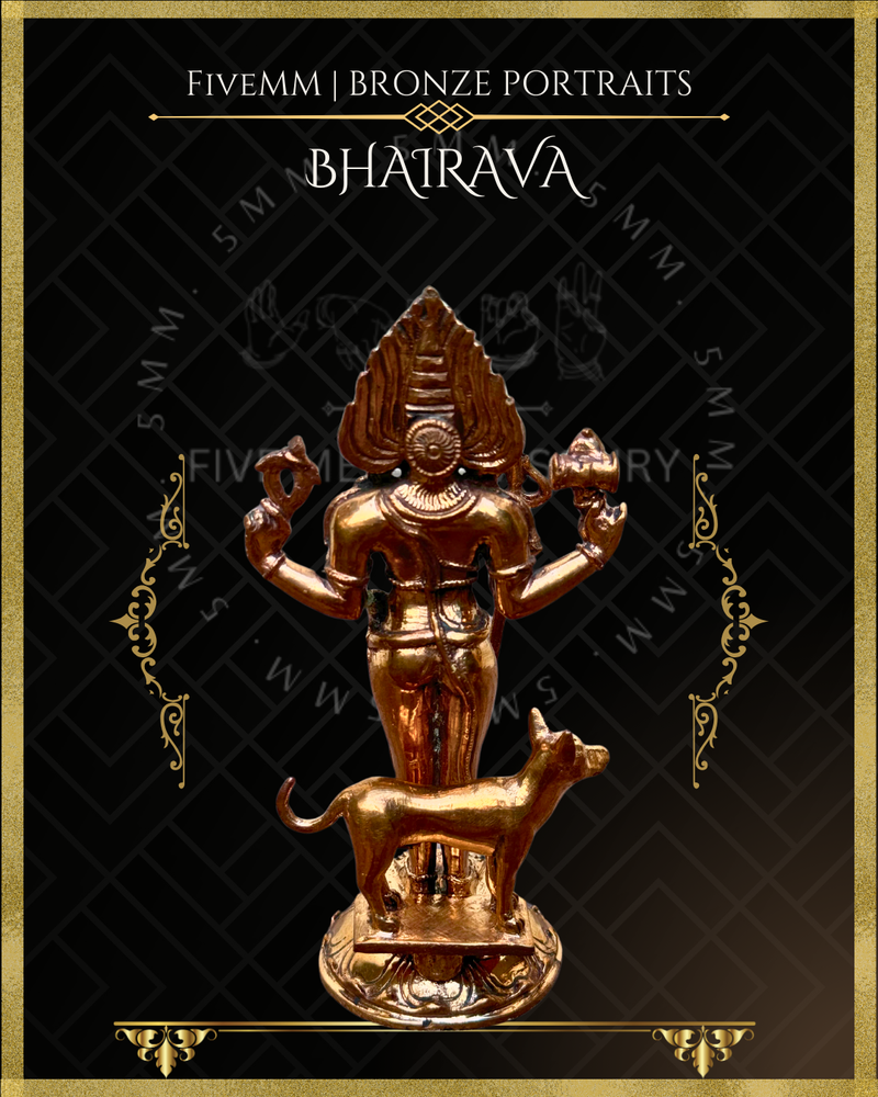 Bhairava Panchaloha Bronze Icon - 5.5" - Polished finish