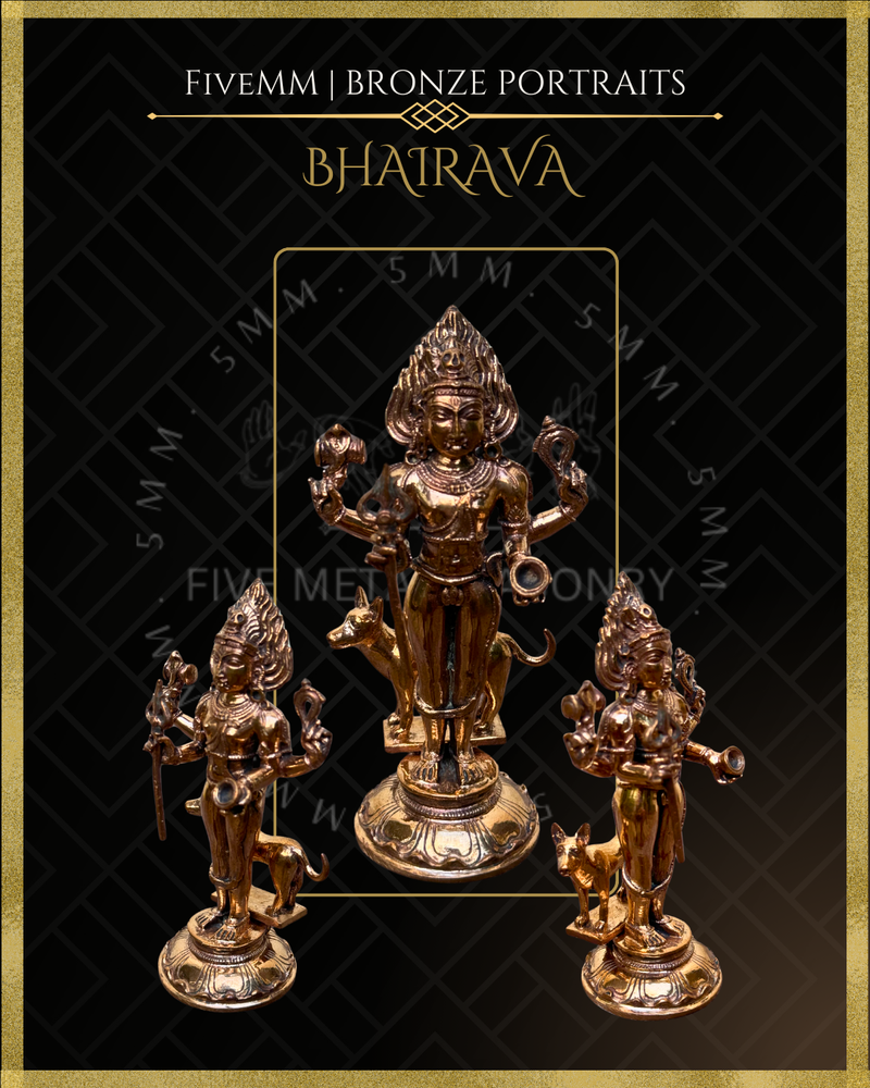 Bhairava Panchaloha Bronze Icon - 5.5" - Polished finish