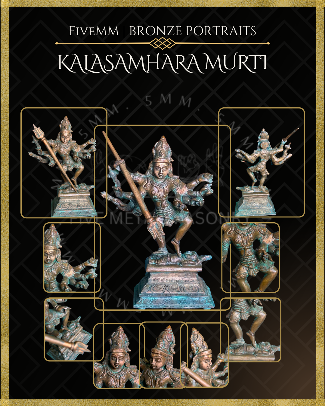 Kalasamharamurti Shiva Panchaloha Bronze Icon - 7"