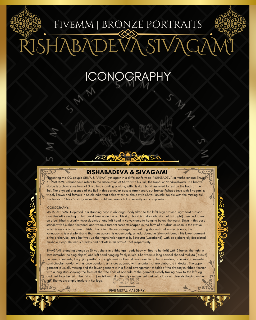 Rishabhadeva Sivagami Shiva Panchaloha Bronze Icon Set - 6.5"