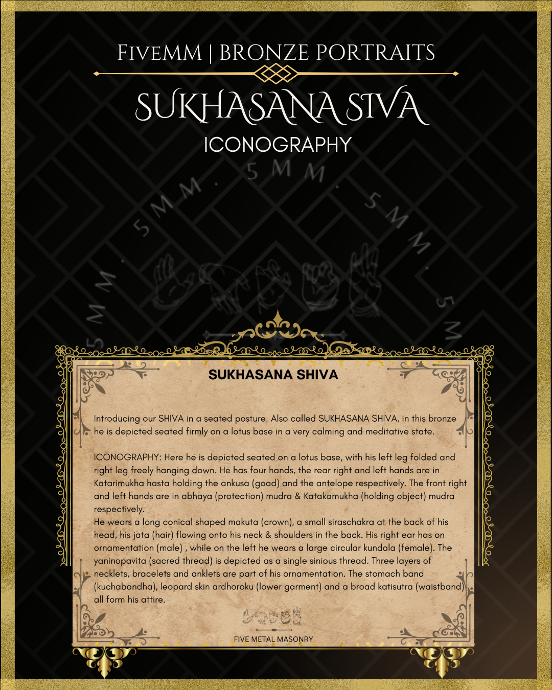 Sukhasana Shiva Panchaloha Bronze Icon - 4"