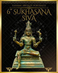 Sukhasana Shiva Panchaloha Bronze Icon - 6"