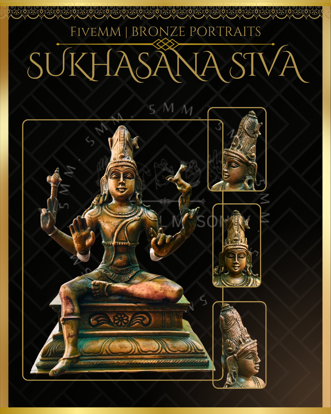 Sukhasana Shiva Panchaloha Bronze Icon - 6"