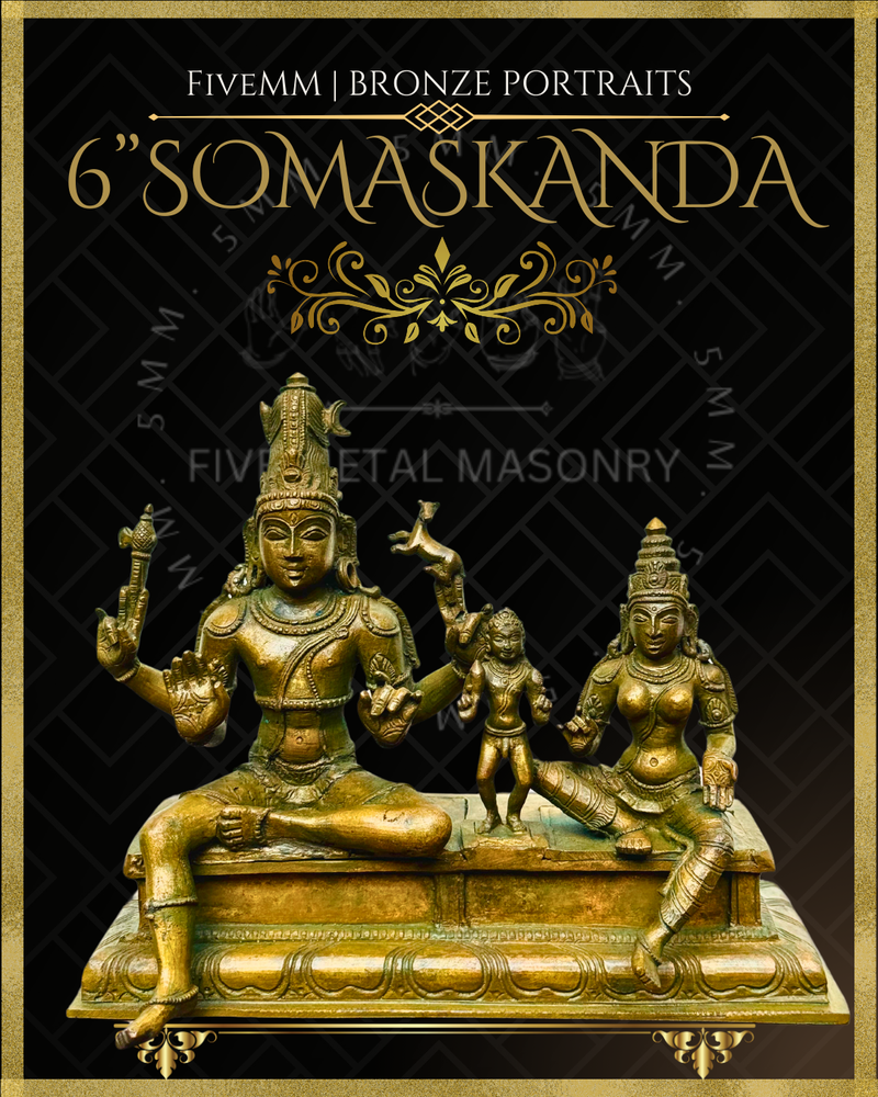 Somaskandamurti Shiva Shiva Panchaloha Bronze Icon - 6"