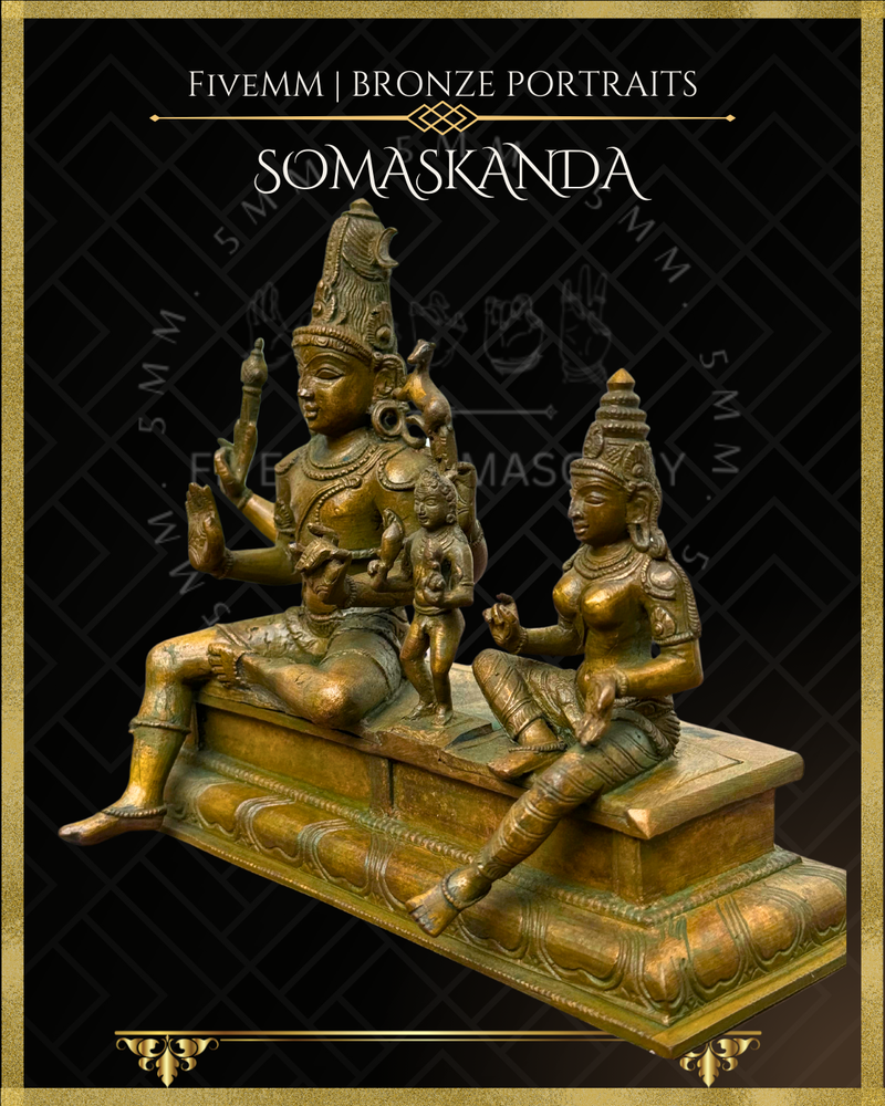 Somaskandamurti Shiva Shiva Panchaloha Bronze Icon - 6"
