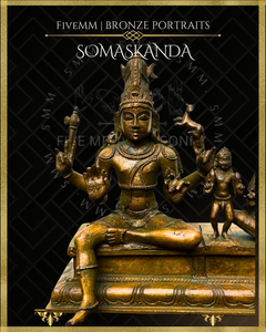 Somaskandamurti Shiva Shiva Panchaloha Bronze Icon - 6"