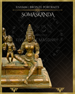 Somaskandamurti Shiva Shiva Panchaloha Bronze Icon - 6"