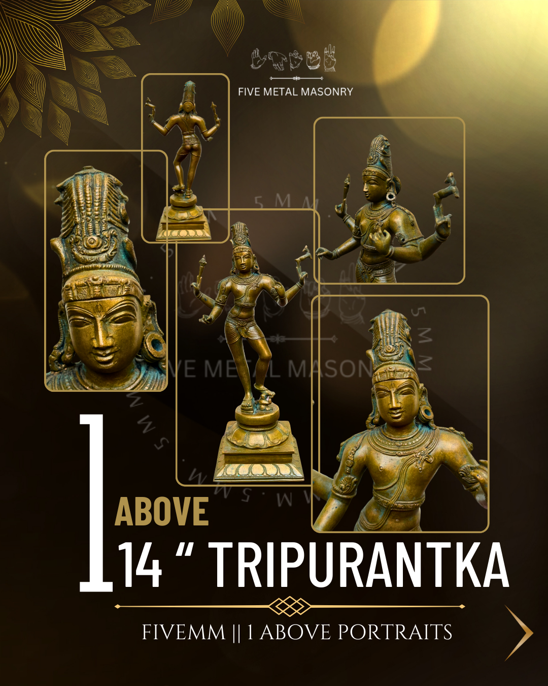Tripurantaka Shiva Panchaloha Bronze Icon - 14"