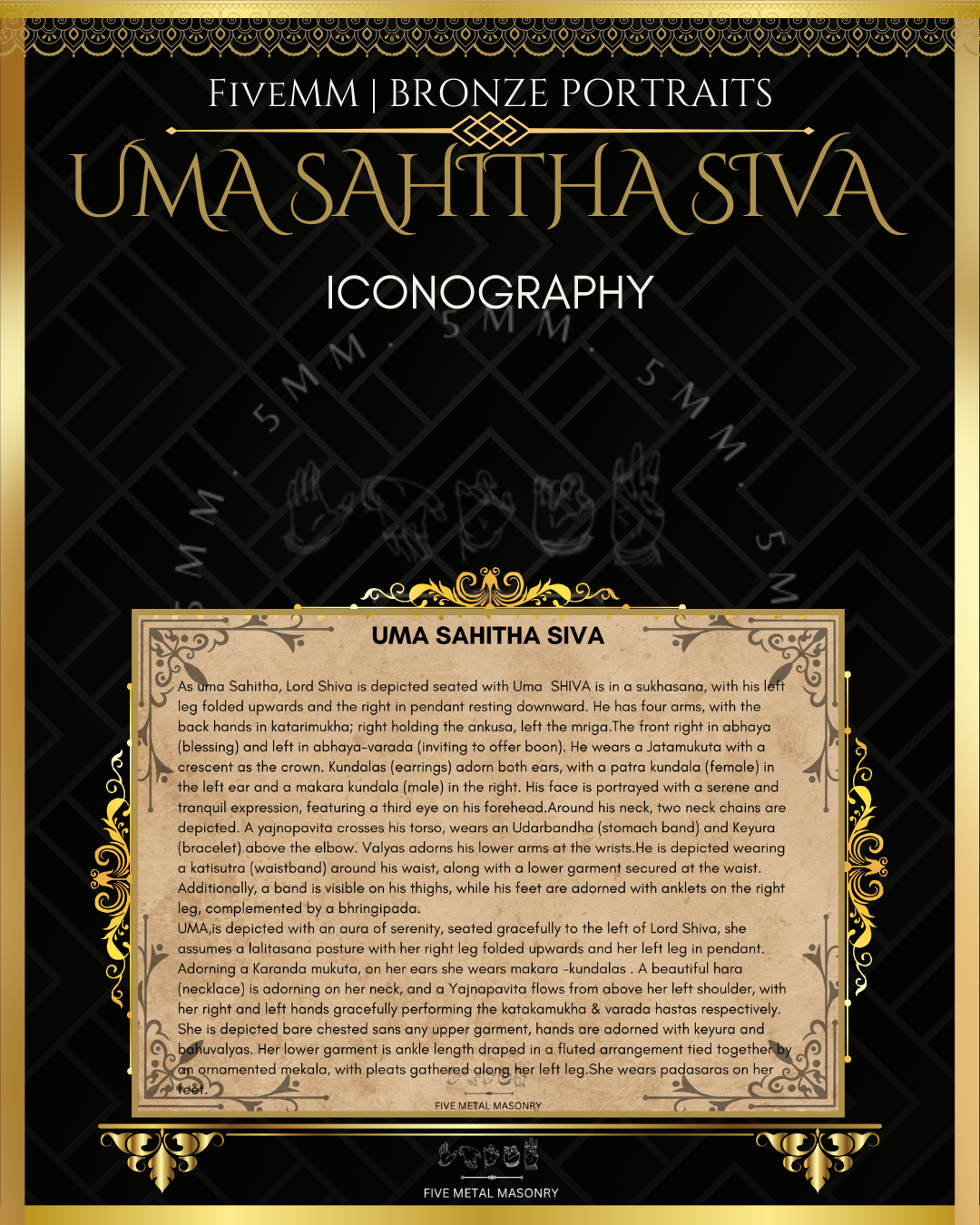 Uma Sahitha Shiva Panchaloha Bronze Icon - 6"