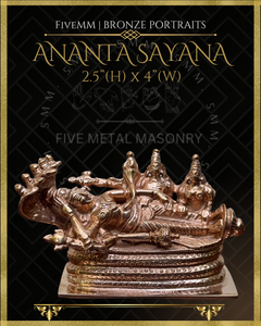 Anantasayana Vishnu Panchaloha Bronze Icon - 2.5" - Polished finish