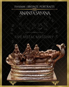 Anantasayana Vishnu Panchaloha Bronze Icon - 2.5" - Polished finish